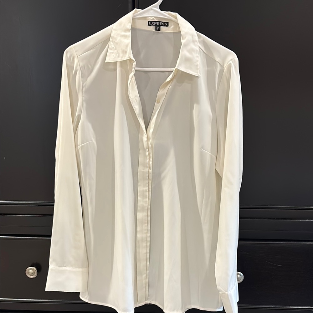 Express White Button-Up Shirt